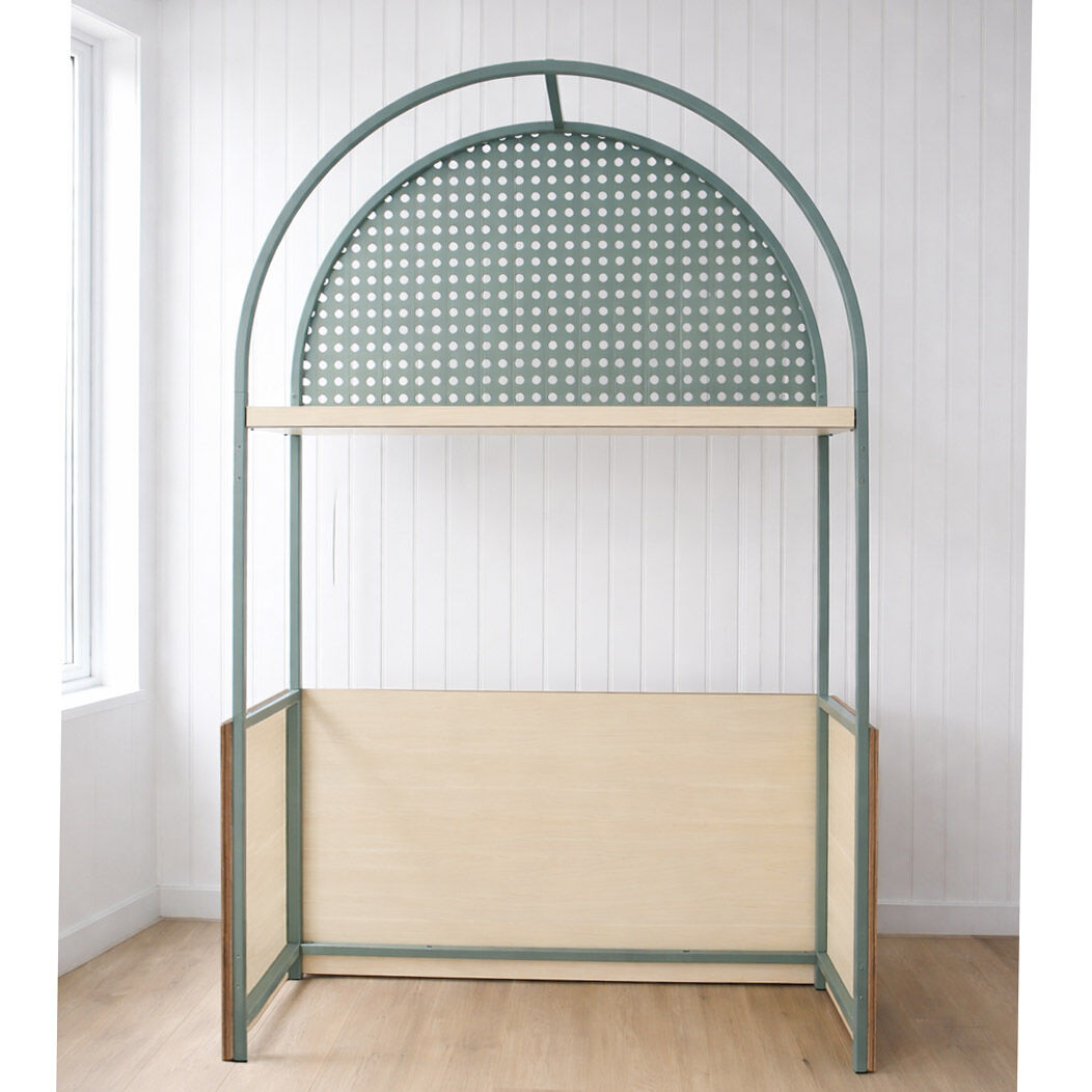 Curiate Arch Frame with Perforated Feature, Shelf & Surround - Fern