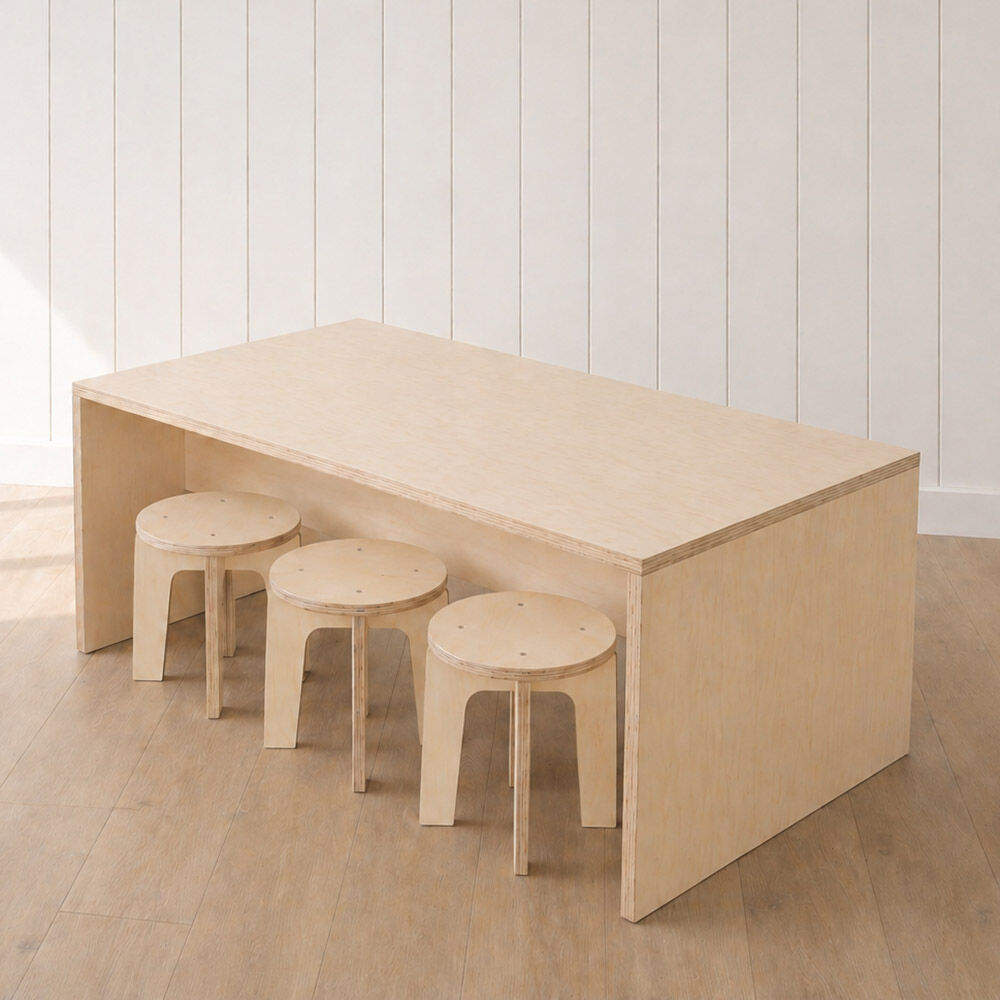 Curiate Preschool Table with Stools - Birch