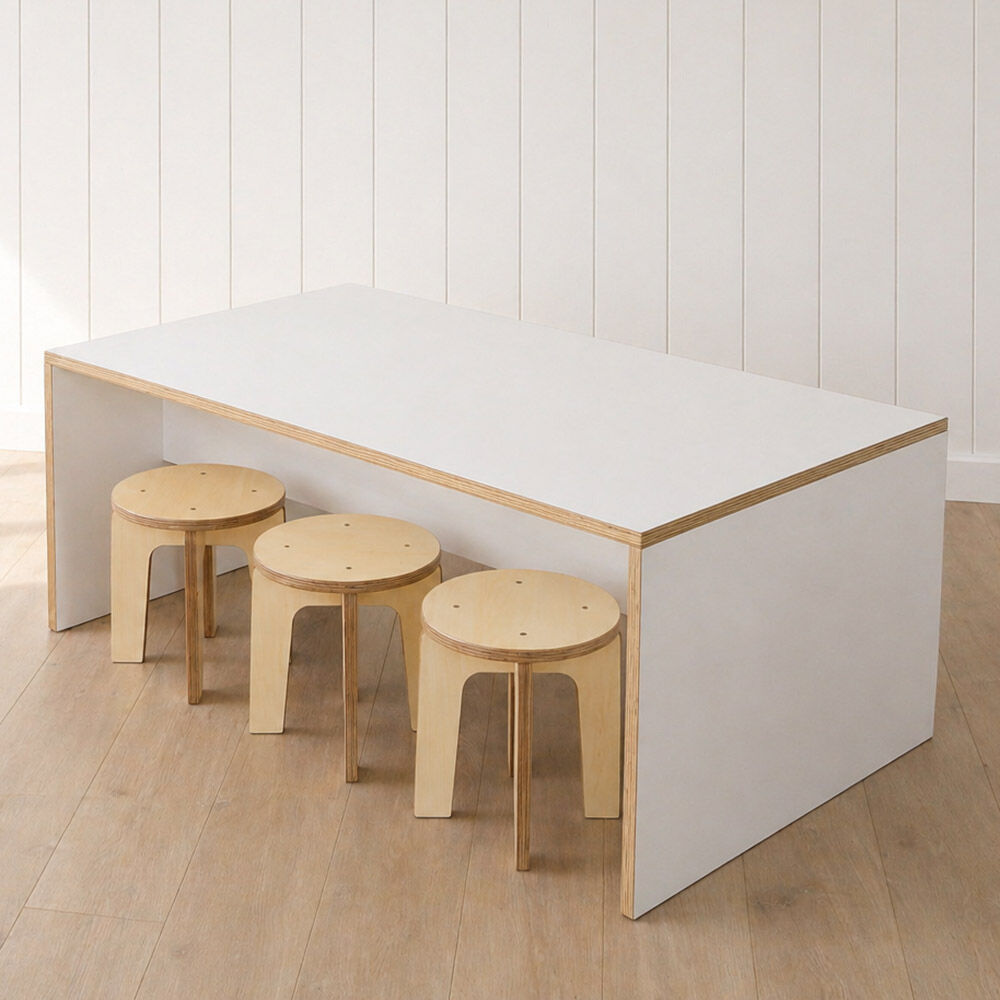 Curiate Preschool Table with Stools - Dove