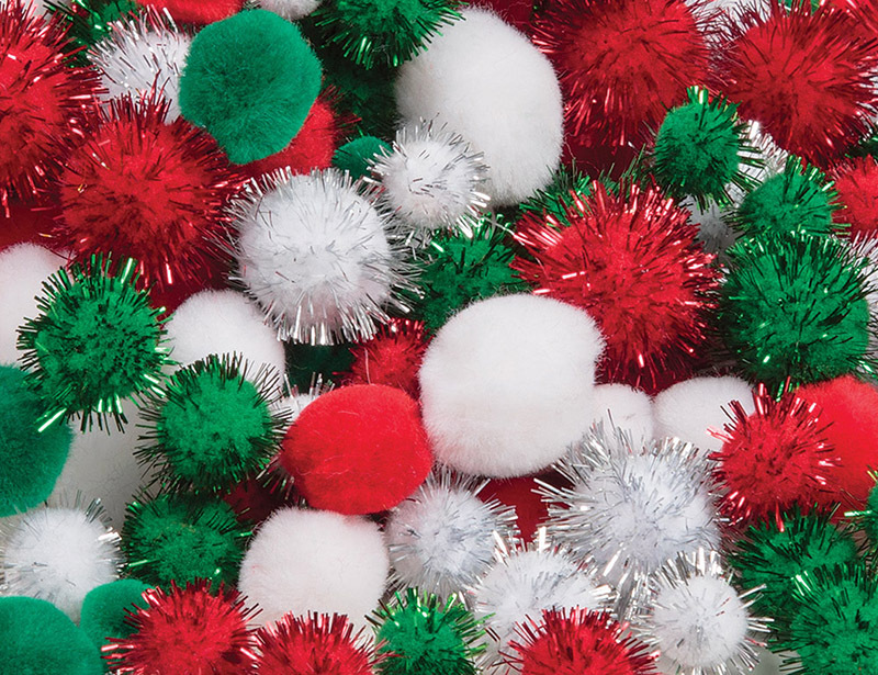 600 Pieces Christmas Pom Poms 1cm Arts and Crafts Pom Poms Balls for Hobby  Suppl