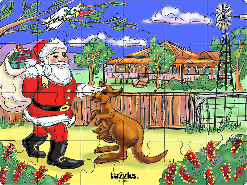 >Tuzzles Santa In The Outback Puzzle - 24pcs