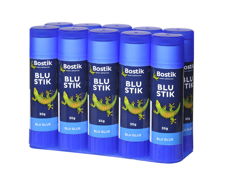 Bostik Blu Stik Blue Glue Stick - 35g 10pk