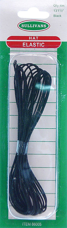 Hat or Jewellery Elastic 1mm x 4m - Black