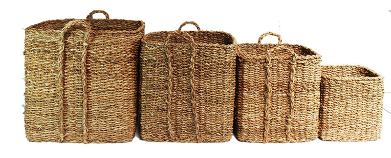 Giant Seagrass Baskets - Square 4pcs