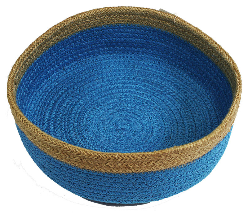 Natural Jute Bowl Large - Royal Blue