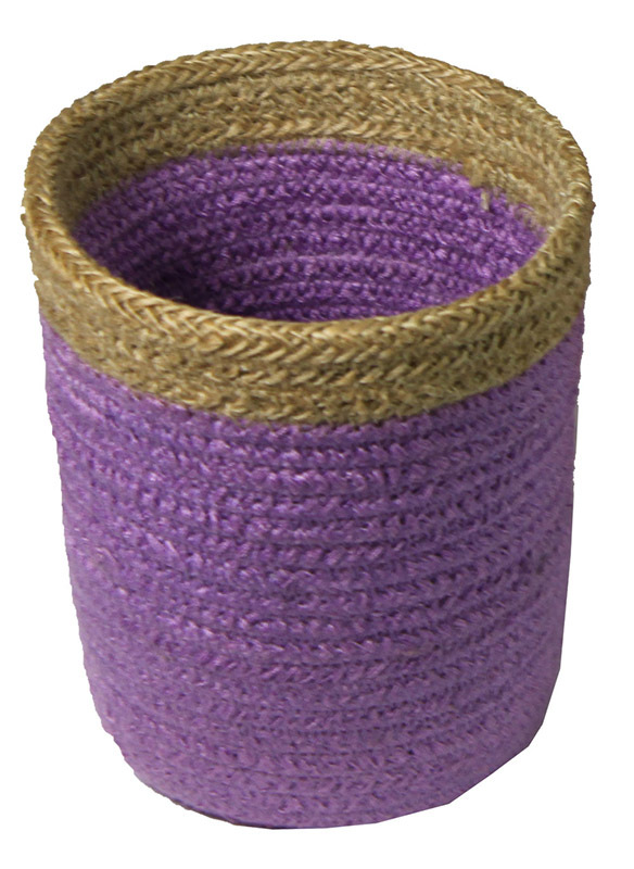 Natural Jute Mini Basket - Purple