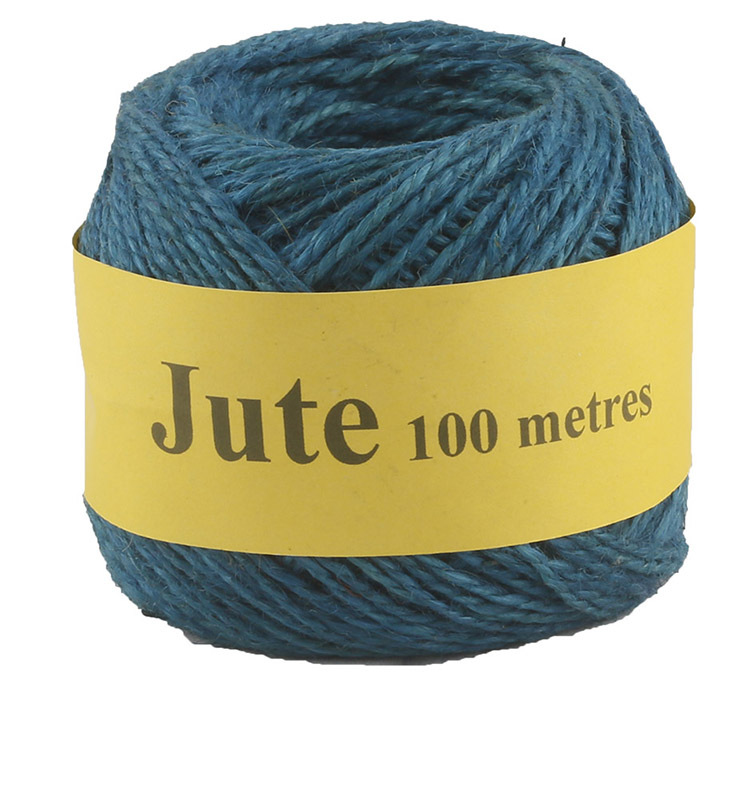 Jute Cord 2 Ply Roll 100m - Blue