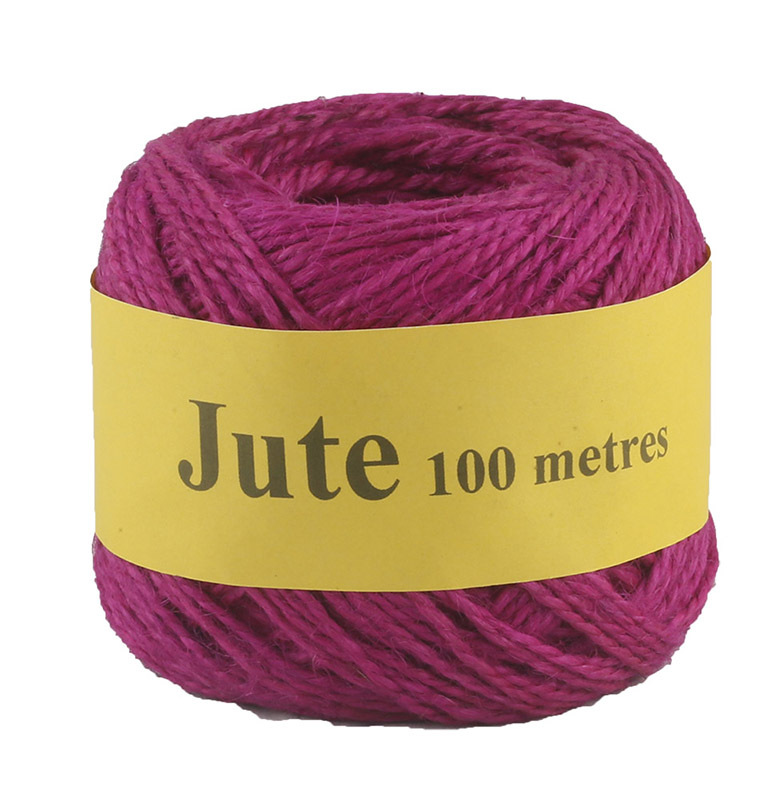 Jute Cord 2 Ply Roll 100m - Pink