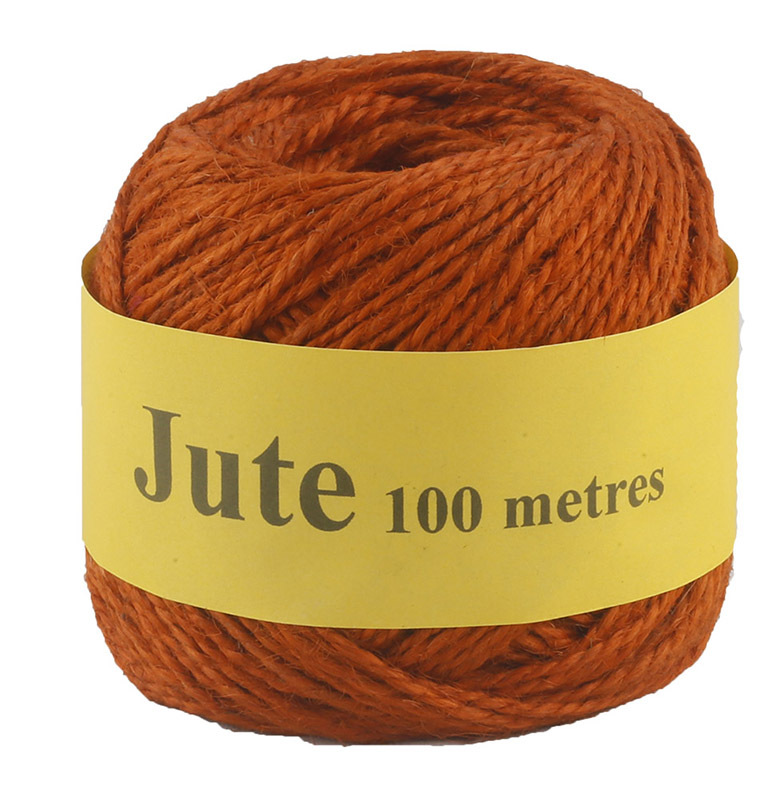 Jute Cord 2 Ply Roll 100m - Orange