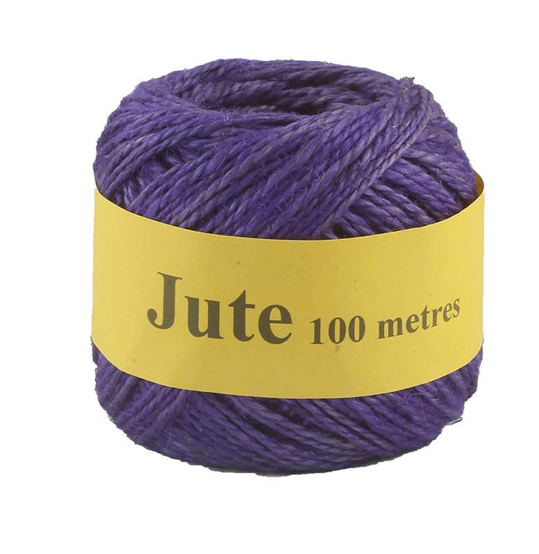Jute Cord 2 Ply Roll 100m - Purple
