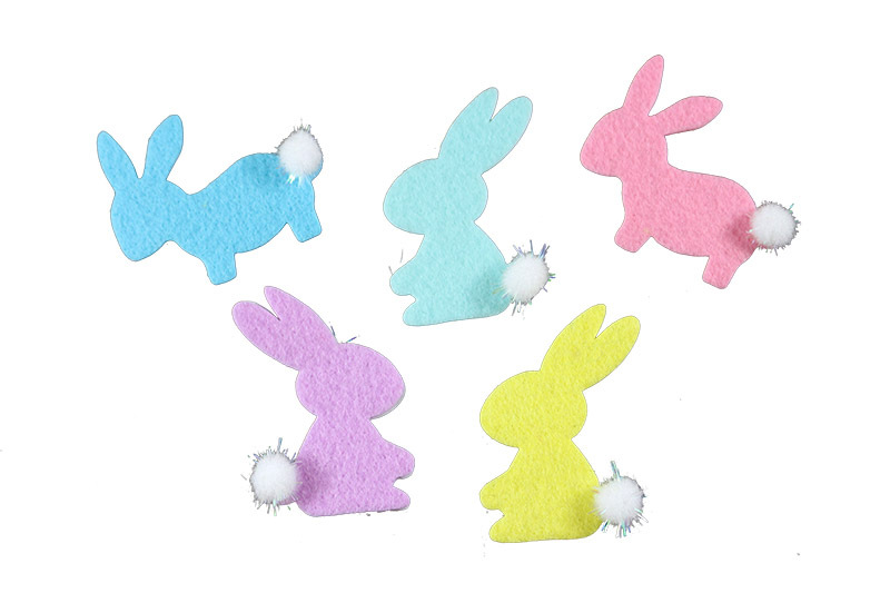 >Felt Stickers Assorted - Easter Bunnies with Pom Pom Tails 60pk