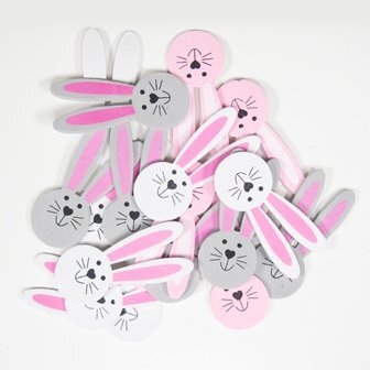 Foam Stickers - Easter Bunny Faces 80pk