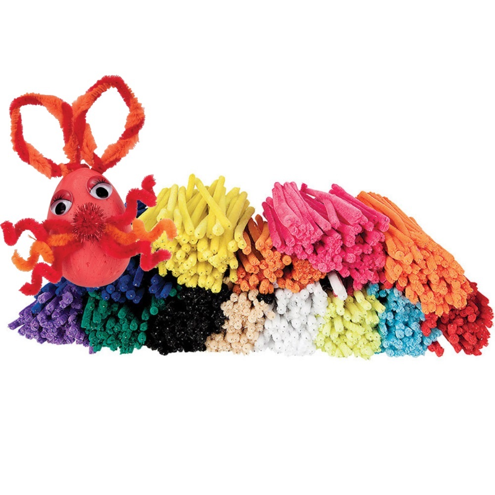 Pipe Cleaner Assorted Colours - Short 150mm 1000pk