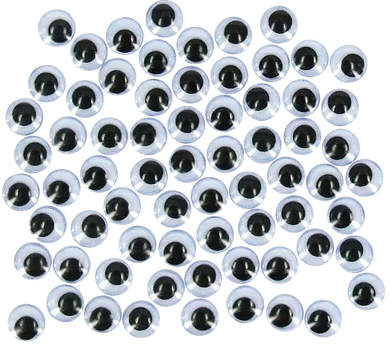 Round Joggle Glue On Eyes 100pk - 10mm