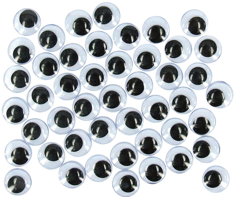 Round Joggle Glue On Eyes 100pk - 15mm