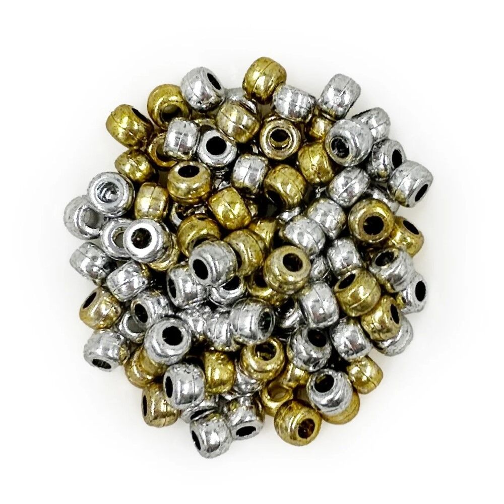 Pony Beads - Gold/Silver 1000pcs