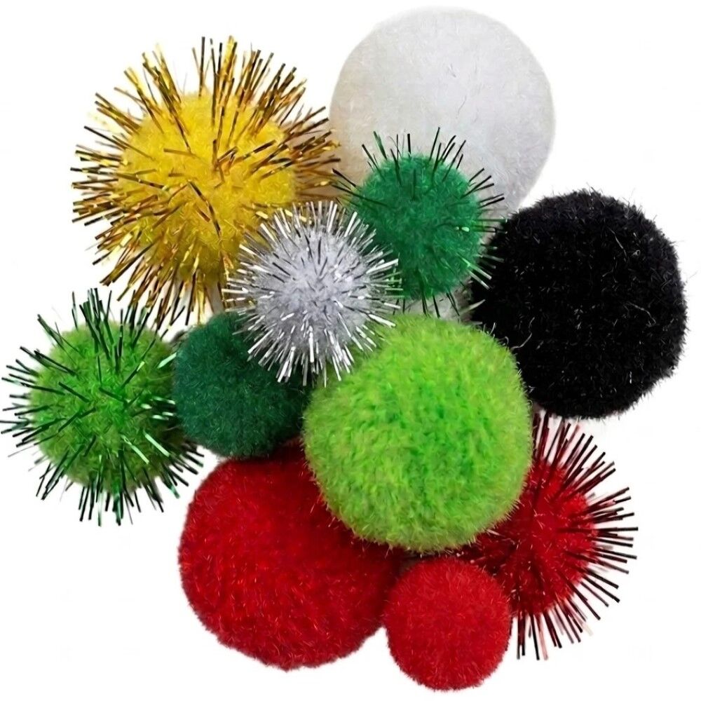 >Pom Poms Christmas Assorted - 500pc