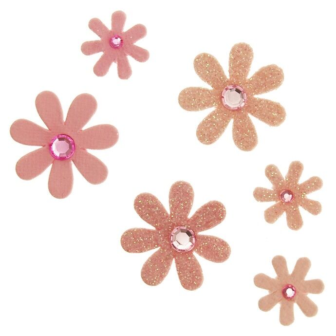Sparkle Flowers Pink- 60pcs
