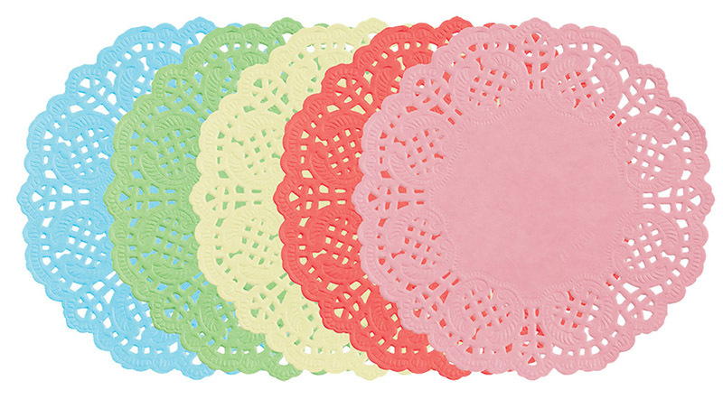 Doilies Coloured Round 100pk - 165mm