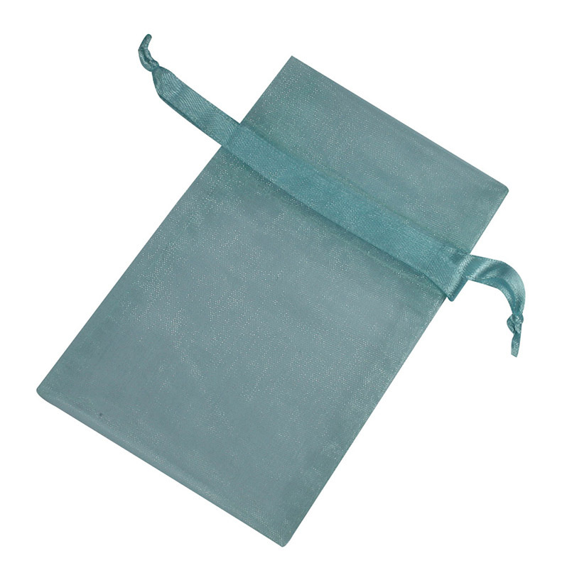 Organza Draw String Bag - 110 x 75mm Light Blue