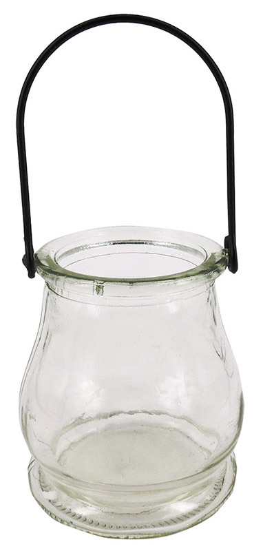 Glass Lantern with Wire Handle - 6pk