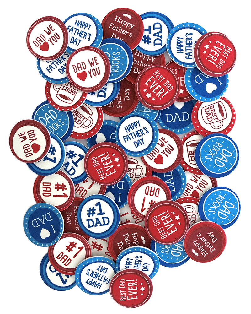 >Foam Stickers - Assorted Dad Badges 54pcs
