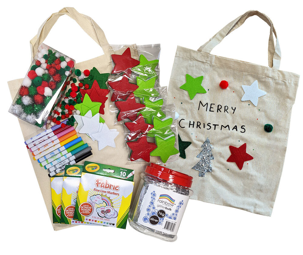 Christmas Calico Bag - Activity Pack for 30 Children