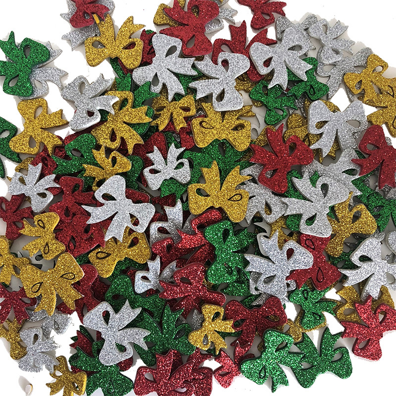 >Christmas Glitter Foam Stickers - Bows 60pcs