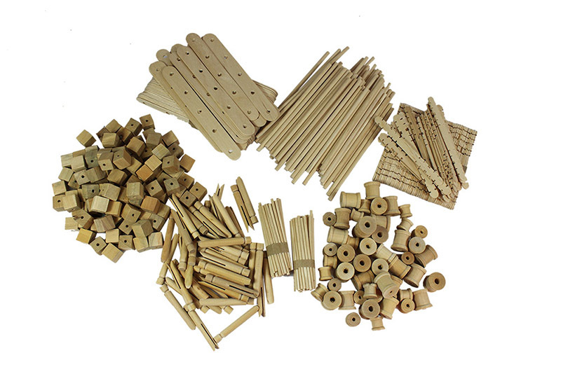 Stix Wooden Construction Assorted Shapes 1000pk - Natural
