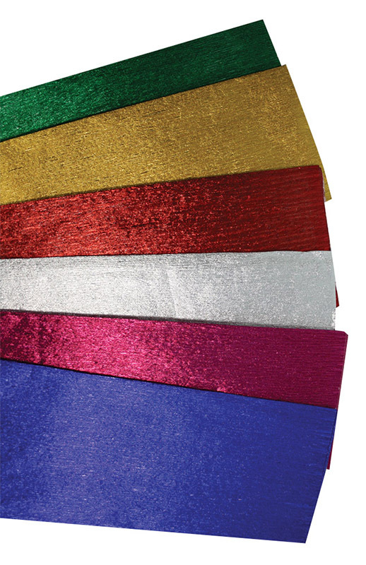 Foil Crepe 100 x 50cm - Assorted Colours 6pk