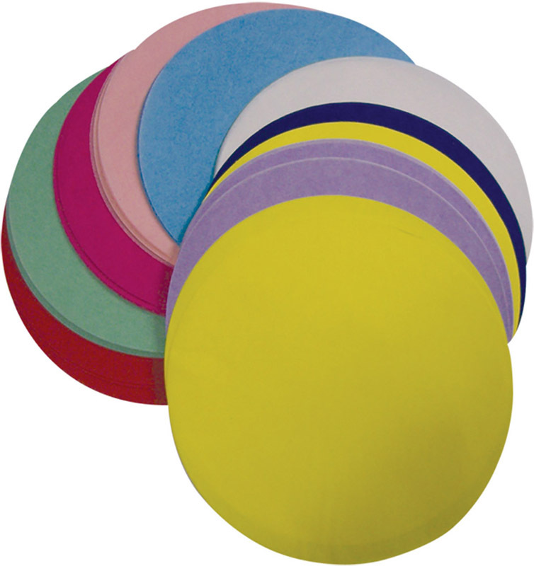 Circle Tissue Paper Assorted Colours - Large 180mm 480pk