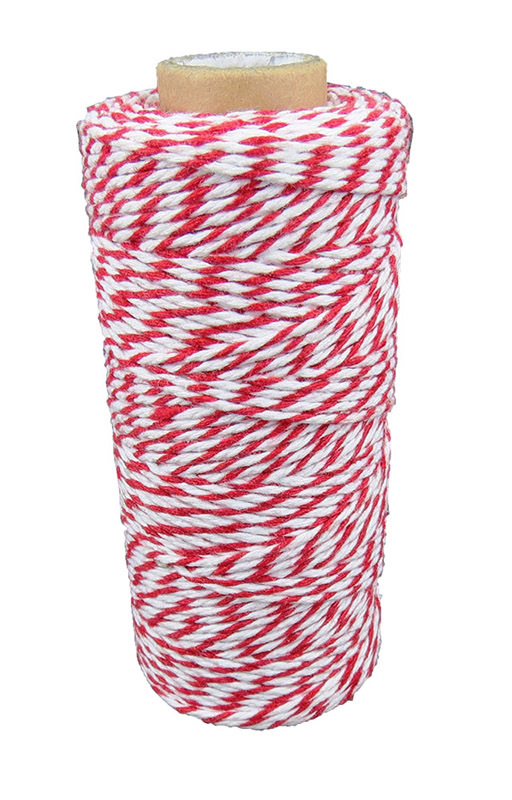 Bakers Twine 80m Roll - Red & White