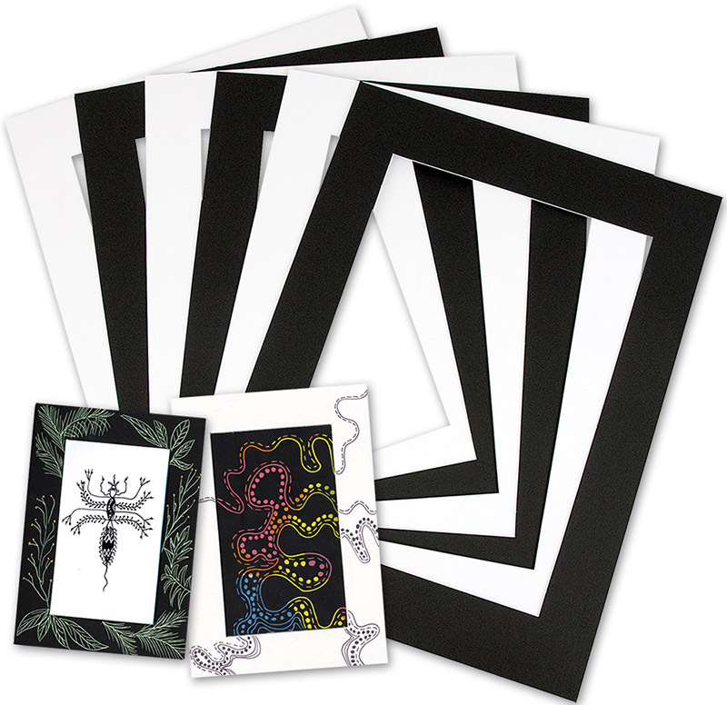 Pre-Cut Mounts or Frames Black/White 10pk - A5 Size