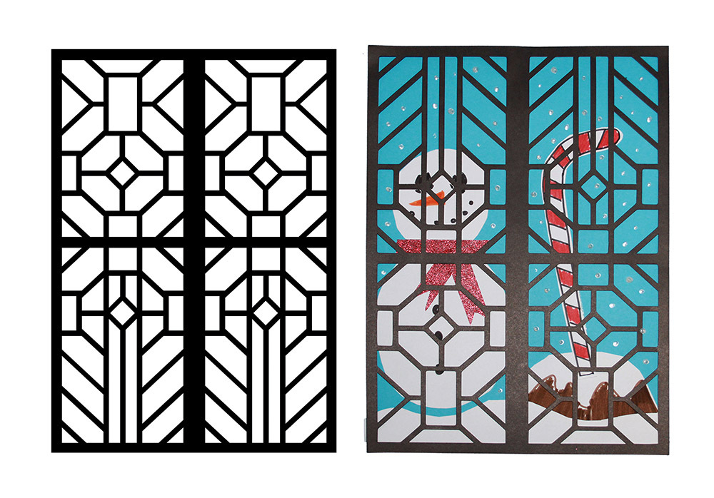 Cardboard Stained Glass Frames - 20pk