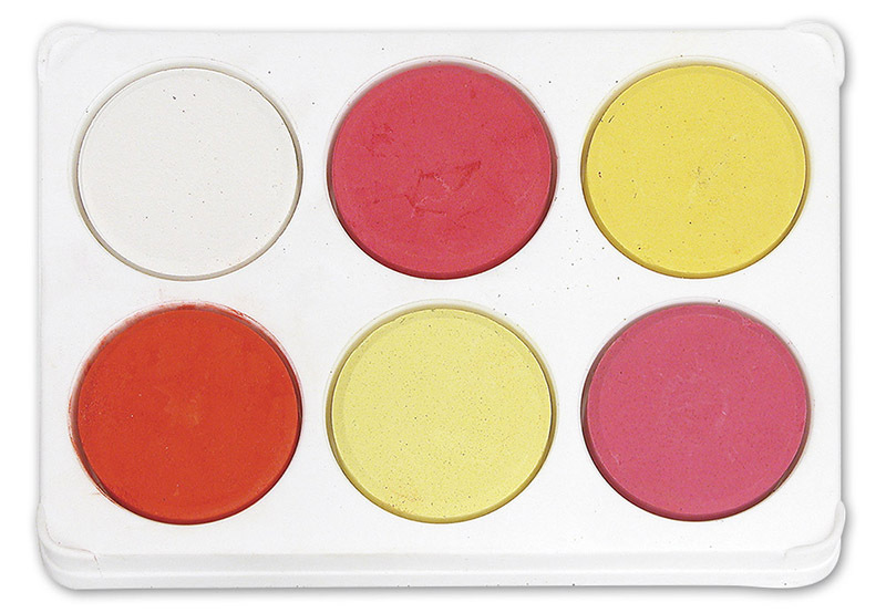 Poster Colours Paint Blocks Thick Set - Warm (includes Palette) 6pk