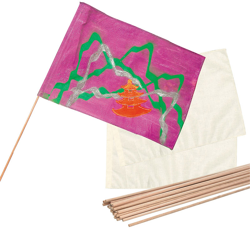 Calico Flags & Dowel Flag Pole Set - 30pk