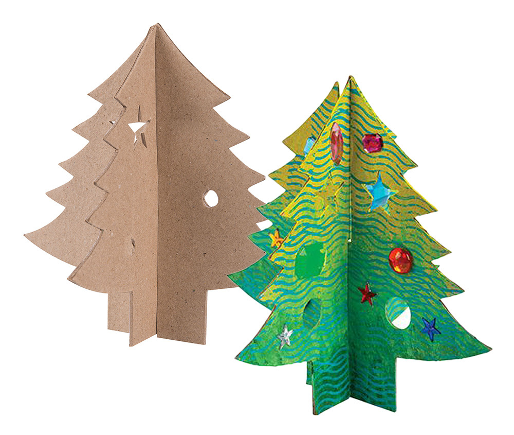 >Paper Mache 3D Christmas Trees - 10pk