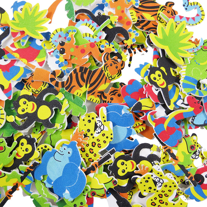 Foam Stickers Assorted - Jungle 100pk