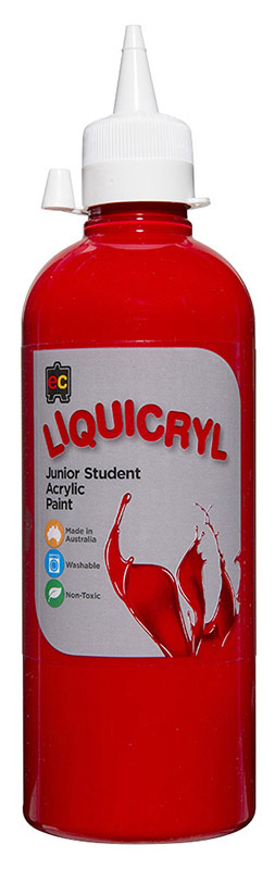 Educational Colours Fabric and Craft Paint 500mL Red