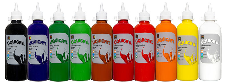 EC Liquicryl Paint - 500ml Set of 10 Assorted Colours