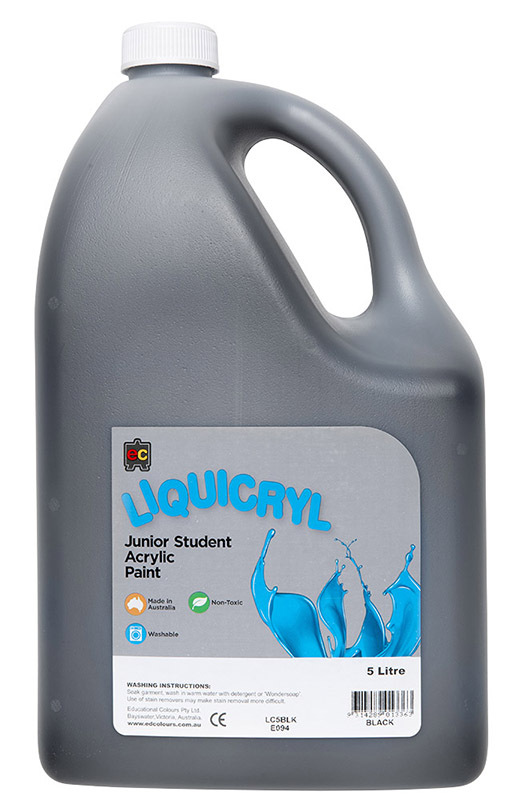 EC Jumbo Liquicryl Paint 5L - Black