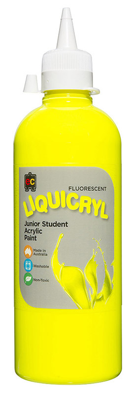EC Fluorescent Liquicryl Paint 500ml - Yellow