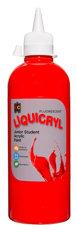 EC Fluorescent Liquicryl Paint 500ml - Scarlet