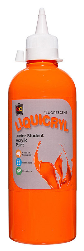 EC Fluorescent Liquicryl Paint 500ml - Orange