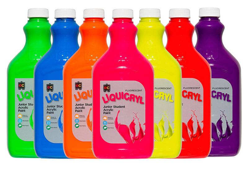 EC Fluorescent Liquicryl Paint 2L - Set of 7
