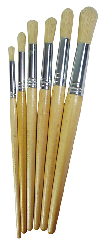Natural Brushes School Pack of 60 - Assorted Long Round