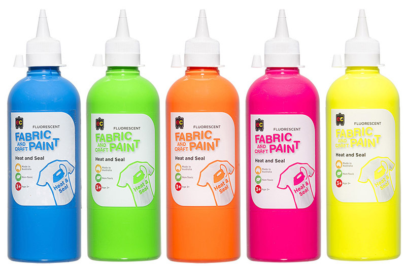 EC Fabric & Craft Fluorescent Paint 500ml - Set of 5