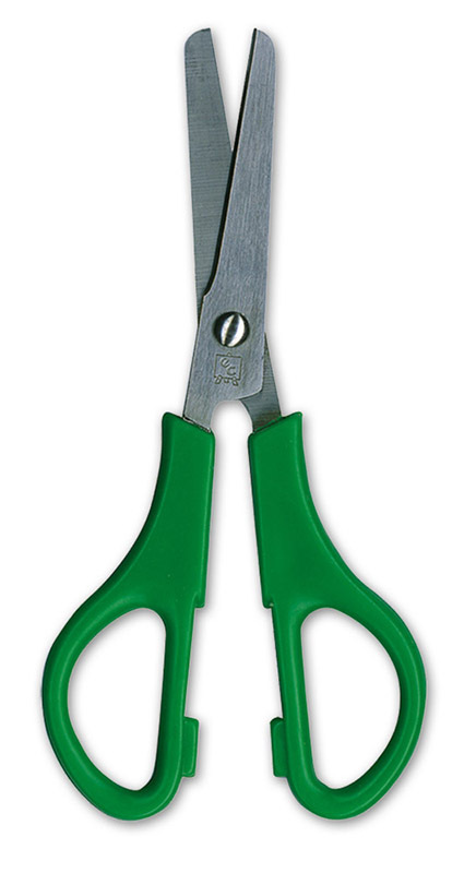 Kindy Stainless Steel Scissors - Left Hand 130mm Green Handle