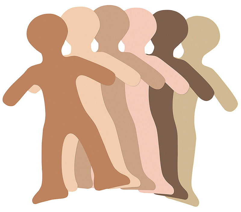 Multicultural Coloured Paper 50pk - People Shapes 270 x 170mm