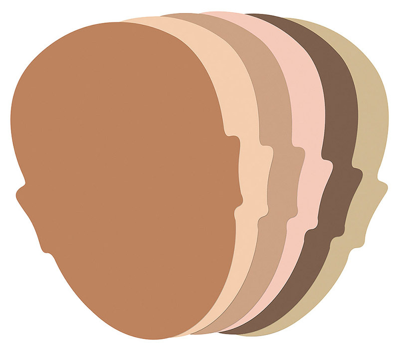 Multicultural Coloured Paper 50pk - Face Shapes 170 x 130mm